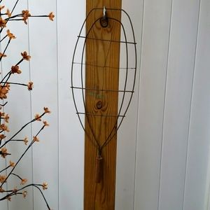 Antique Wire Wooden Rug Beater Hanging Wall Rustic Decor